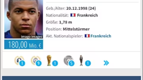 Screenshot Transfermarkt via Blick