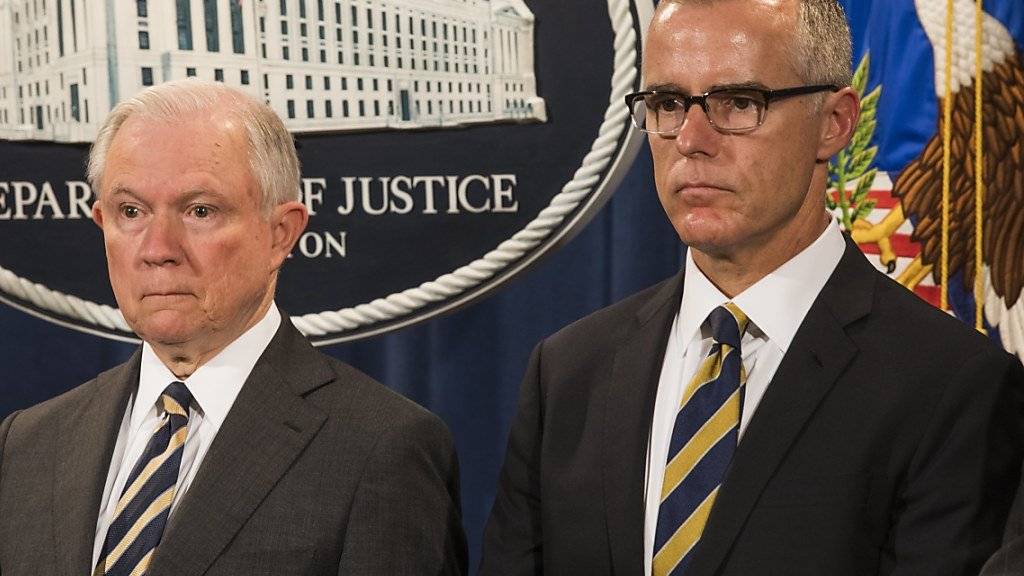 US-Justizminister Jeff Sessions feuert Ex-FBI-Dirktor Andrew McCabe per sofort. Er war seit Anfang März als normaler Agent tätig. (Archivbild)