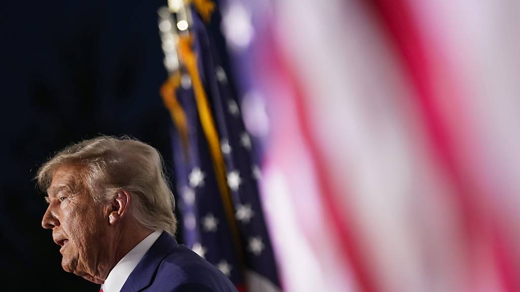 ARCHIV - Donald Trump, ehemaliger Präsident der USA, spricht zu seinen Anhängern. Das Geschworenengremium, bei dem die Entscheidung über eine weitere Anklage gegen Donald Trump liegt, soll erneut zusammenkommen. Foto: Andrew Harnik/AP