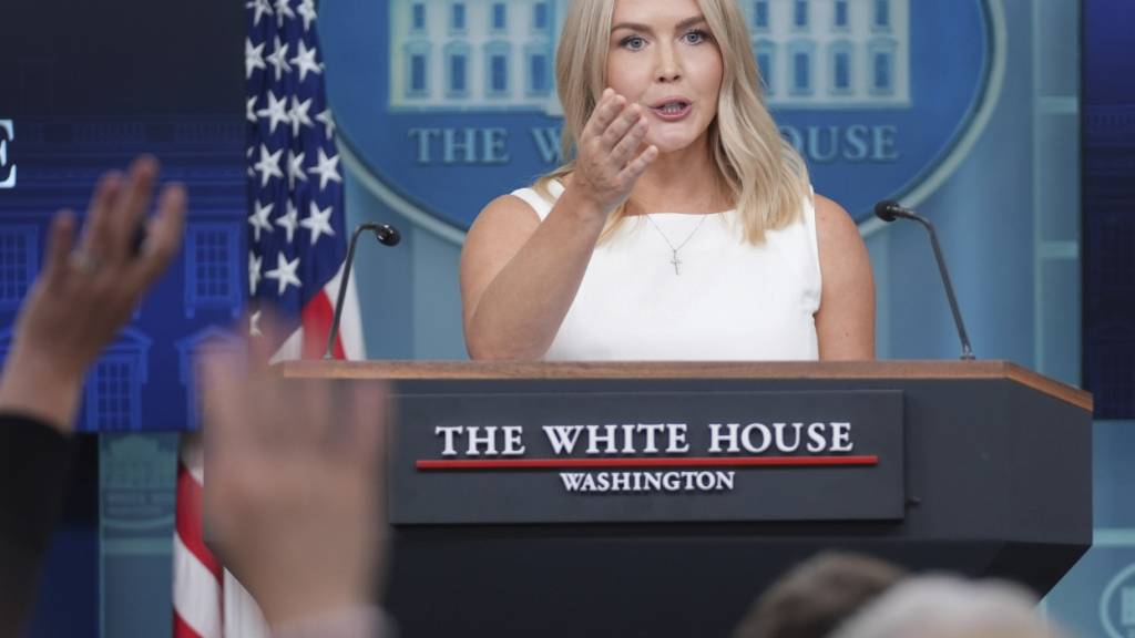 Die Pressesprecherin des Weißen Hauses, Karoline Leavitt. Foto: Evan Vucci/AP/dpa
