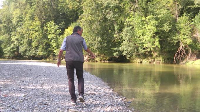 Künstlicher Weiher gegen Schwall und Sunk in der Sitter