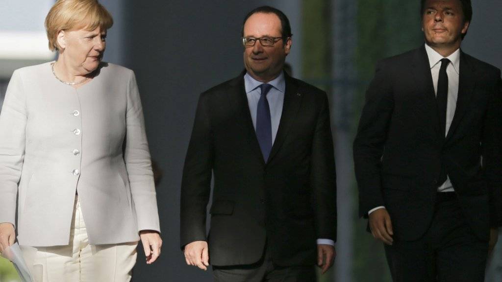 Merkel, Hollande und Renzi waren bereits im Juni zu Beratungen nach dem Brexit-Votum zusammengekommen. (Archiv)