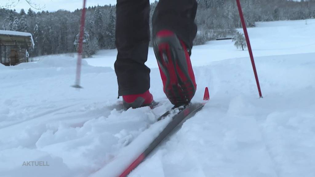 Ab in den Schnee: In Leutwil geniesst man die weisse Pracht auf der Langlauf-Loipe