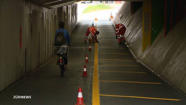 Getrennte Wege für Velofahrer und Fussgänger bei der Langstrasse