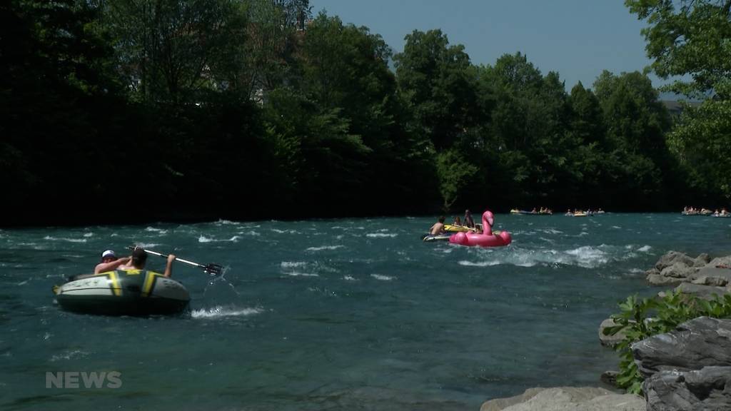 Bei diesen Temperaturen gehen viele «Aareböötle»