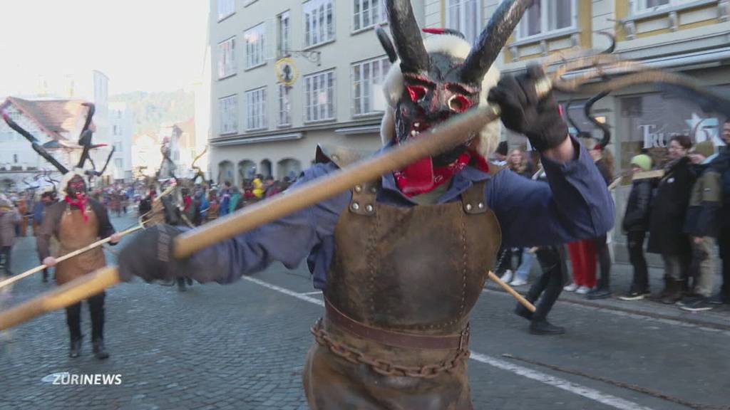 Riesengaudi am Sühudi-Umzug in Einsiedeln