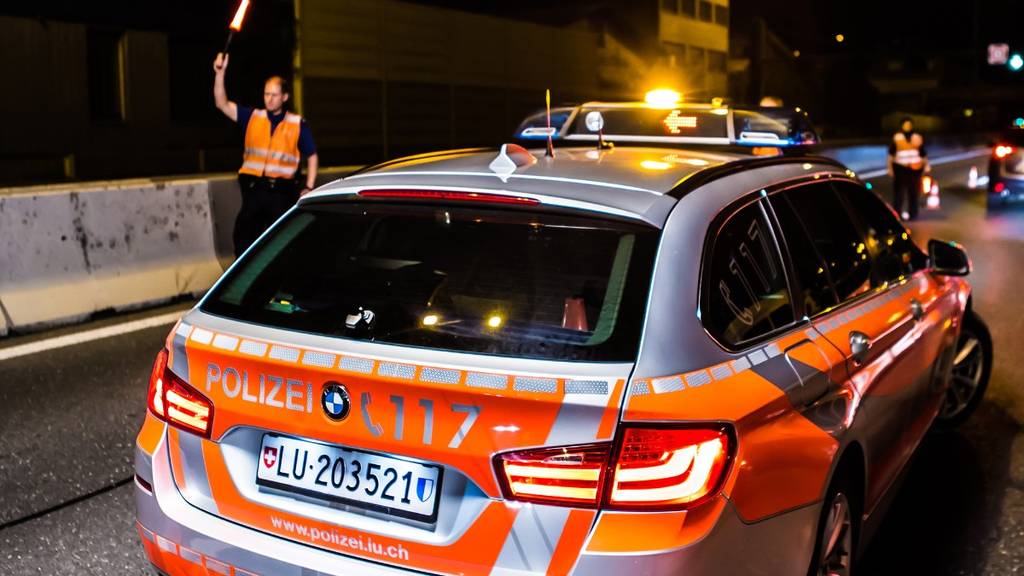 Luzerner Polizei Auto Kontrolle Nacht