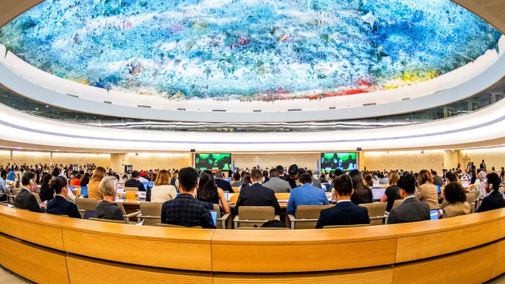 ARCHIV - Diplomaten und Vertreter der verschiedenen Länder nehmen an der 59. Sitzung des UN-Menschenrechtsrats teil. Foto: Eric Dubost/ZUMA Press Wire/dpa