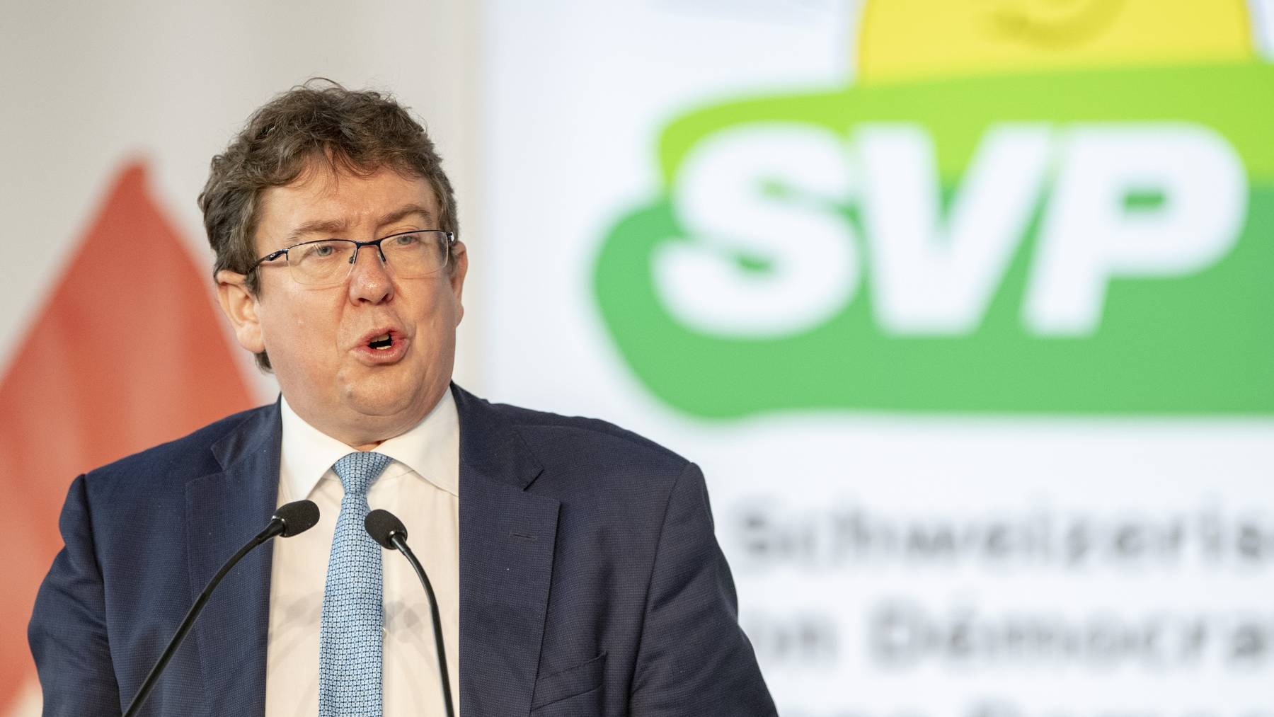 SVP-Präsident Albert Rösti warnte an der Delegiertenversammlung in Seedorf vor Zersiedelung und Verlust von Kulturland.