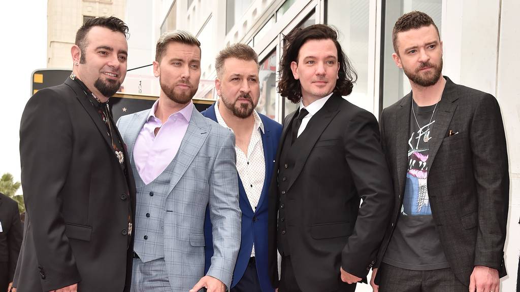 Die *NSYNC-Mitglieder auf dem «Walk of Fame»