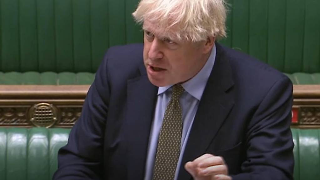 Boris Johnson, Premierminister von Großbritannien, spricht während der «Prime Ministers Question's» (Fragen an den Premierminister) im britischen Unterhaus. (Foto: House Of Commons/PA Wire/dpa)