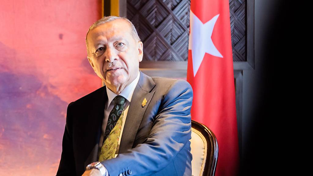 Recep Tayyip Erdogan, Präsident der Türkei, trifft Bundeskanzler Scholz bei einem bilateralen Gespräch beim G20-Gipfel