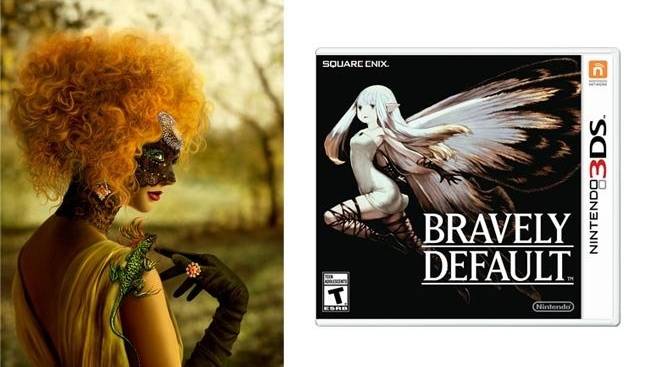 Links das Original von Katarina Sokolova, rechts das Cover des Nintendo-3DS-Spiels «Bravely Default»