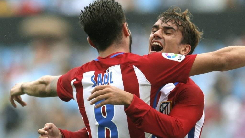 Atletico Madrid mit Saul und Doppeltorschütze Antoine Griezmann konnte beim 4:0 auswärts gegen Celta Vigo erstmals in dieser Saison jubeln