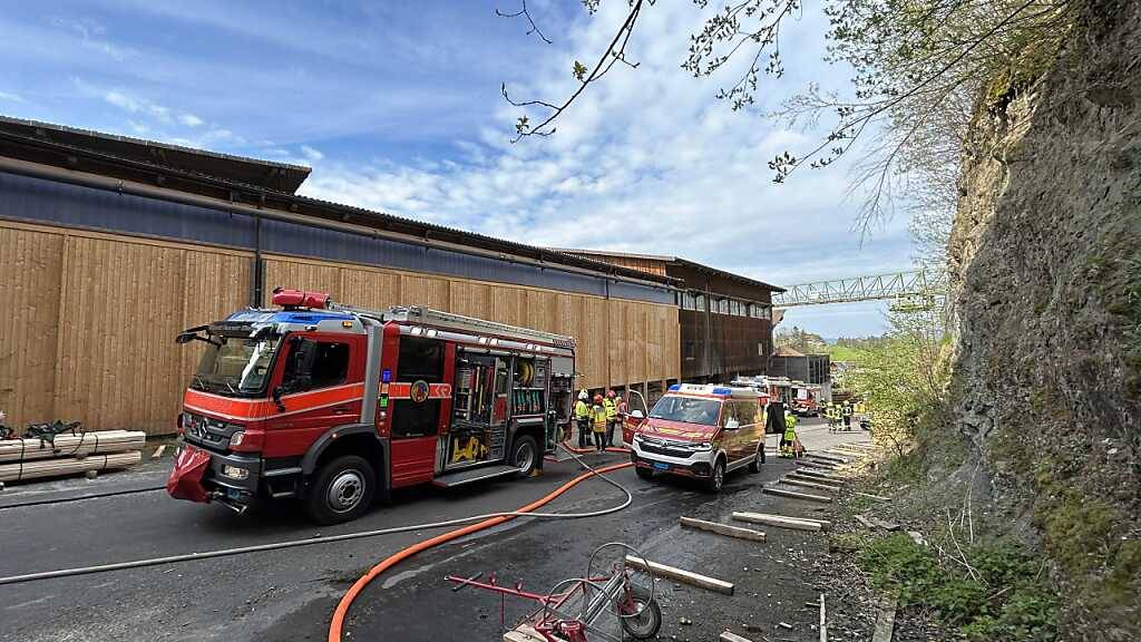 Die Feuerwehr musste einen Brand bei einem Holzverarbeitungsbetrieb in Haltikon SZ löschen.
