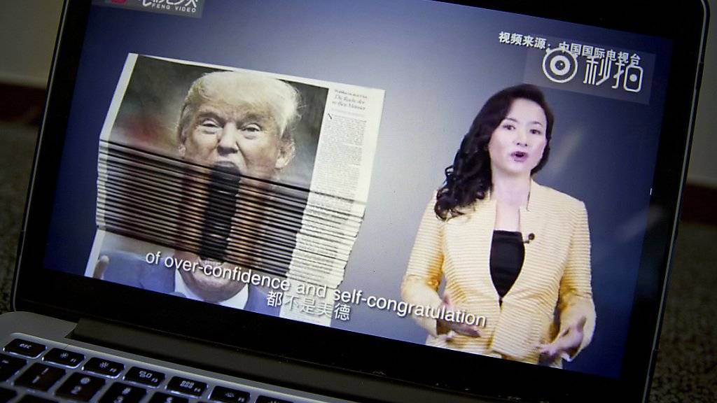«Übersteigertes Selbstvertrauen und Selbstbeweihräucherung»: So berichtet das chinesische Staatsfernsehen über den Handelsstreit zwischen Washington und Peking.
