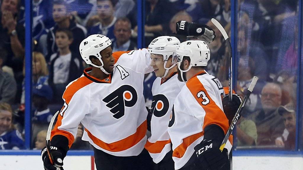 Die Philadelphia Flyers bejubeln ihren sechsten Sieg in den letzten sieben Spielen