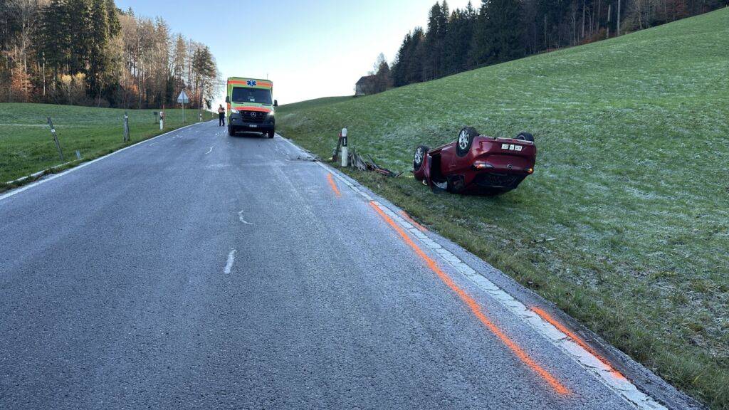 Frau und Kind bei Selbstunfall in Herisau AR verletzt