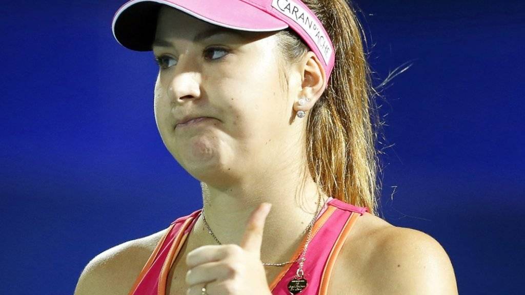 Daumen hoch: Belinda Bencic qualifizierte sich in Indian Wells nach hartem Kampf für die 3. Runde