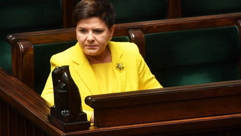 Beata Szydlo am Donnerstag im Parlament in Warschau.