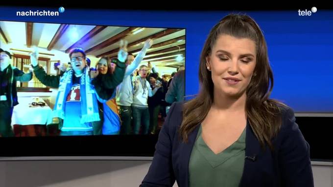 Fans feiern im FCL-Stübli