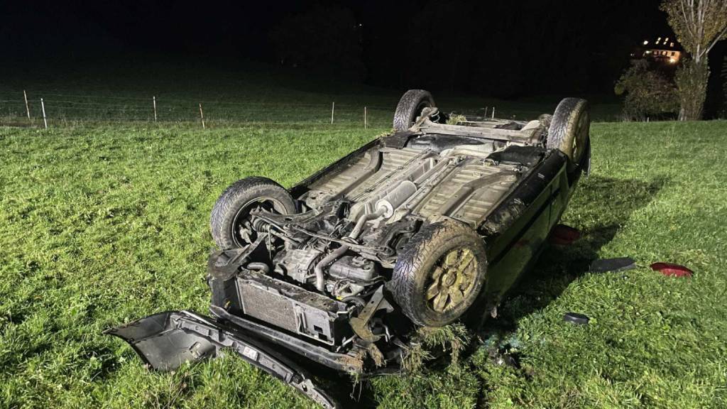 Der Fahrer dieses Fahrzeugs konnte sich selber aus der misslichen Lage befreien.