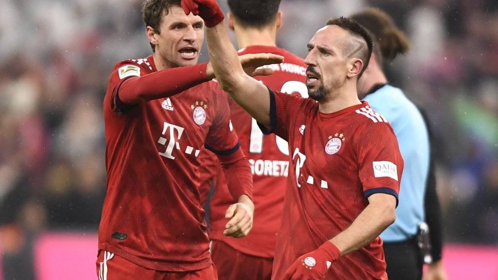 Franck Ribéry feiert den späten Siegtreffer gegen Leipzig