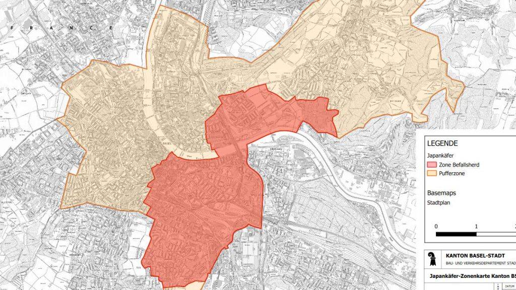 Die Befallsherd-Zone mit Japankäfern ist deutlich erweitert worden.