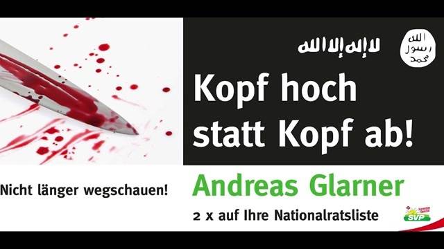 SVP-Glarner provoziert mit blutigen Wahlplakaten