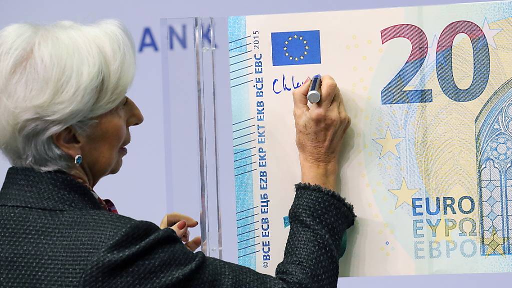 EZB-Chefin Christine Lagarde wünscht sich auf künftigen Euro-Banknotenserien berühmte Europäer wie Leonardo da Vinci oder Ludwig van Beethoven.(Archivbild)