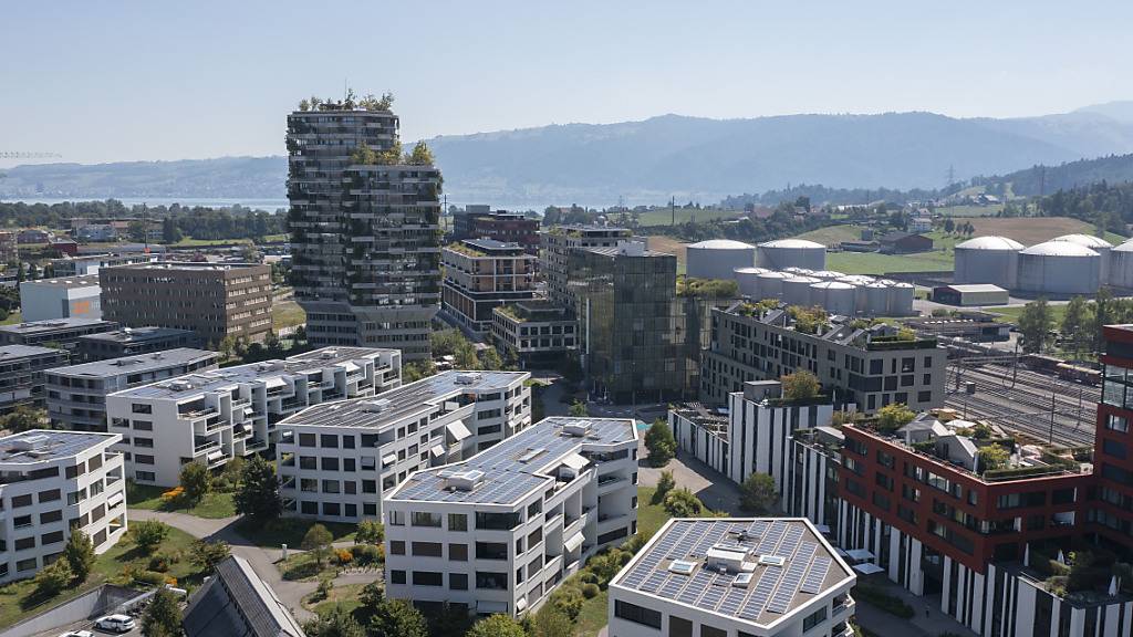 Neubauten in Rotkreuz ZG: Im boomenden Kanton, dessen Bevölkerung 2022 um 1,0 Prozent gewachsen ist, ist es schwierig, günstige Wohnungen zu finden. (Archivaufnahme)