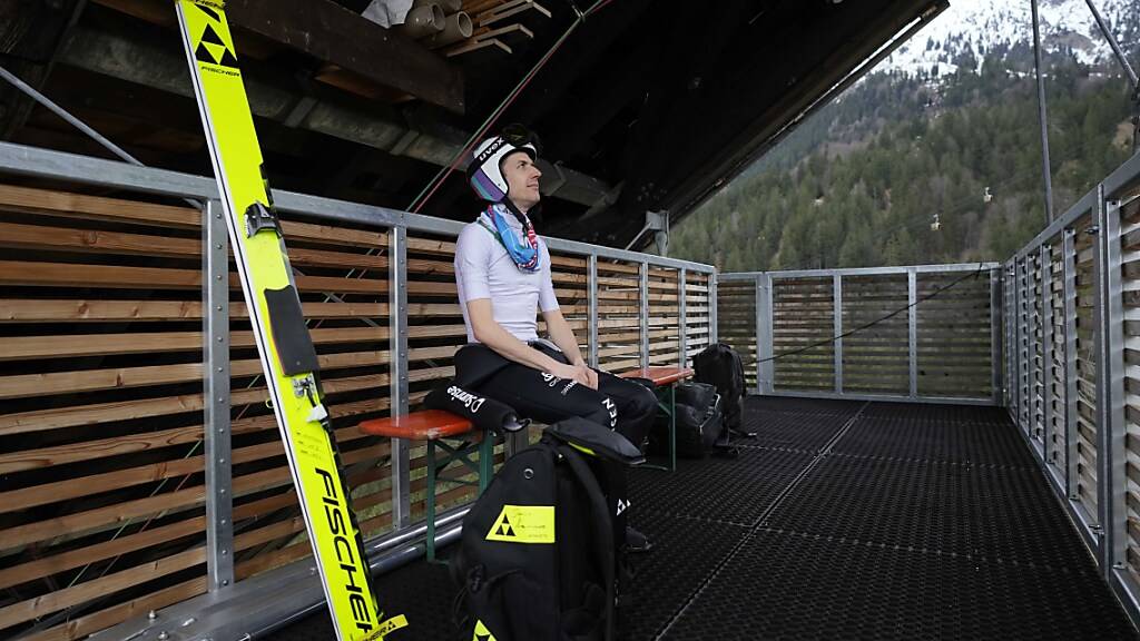 Simon Ammann bei den Wettkampf-Vorbereitungen in Oberstdorf: Zum 25. Mal hebt er heuer im Allgäu im Rahmen der Tournee ab