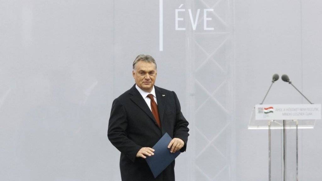 Viktor Orban tritt am Sonntag in Budapest ans Rednerpult.