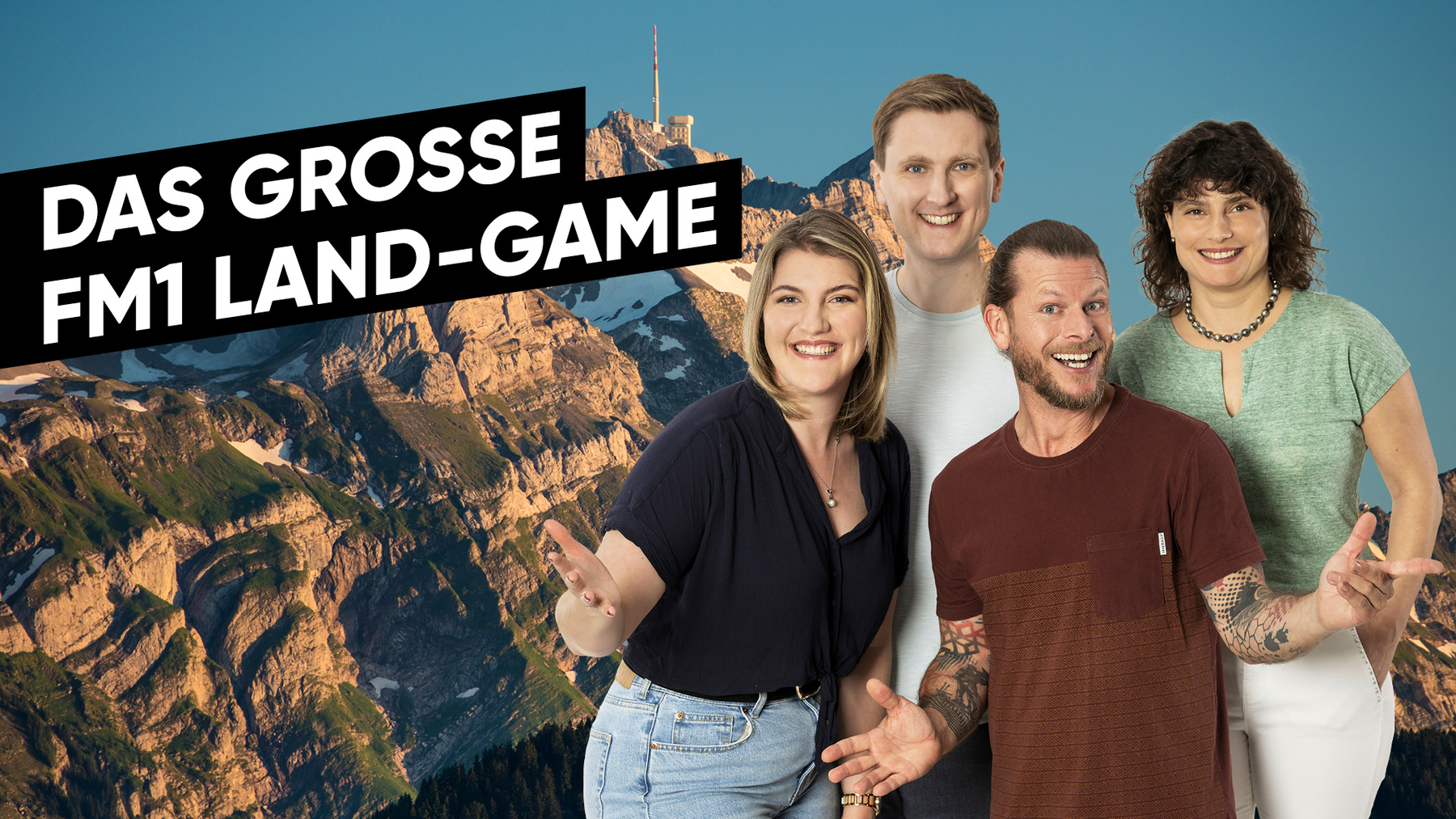 Liefere die meistgenannte Antwort und hol dir den Jackpot im grossen FM1 Land-Game!