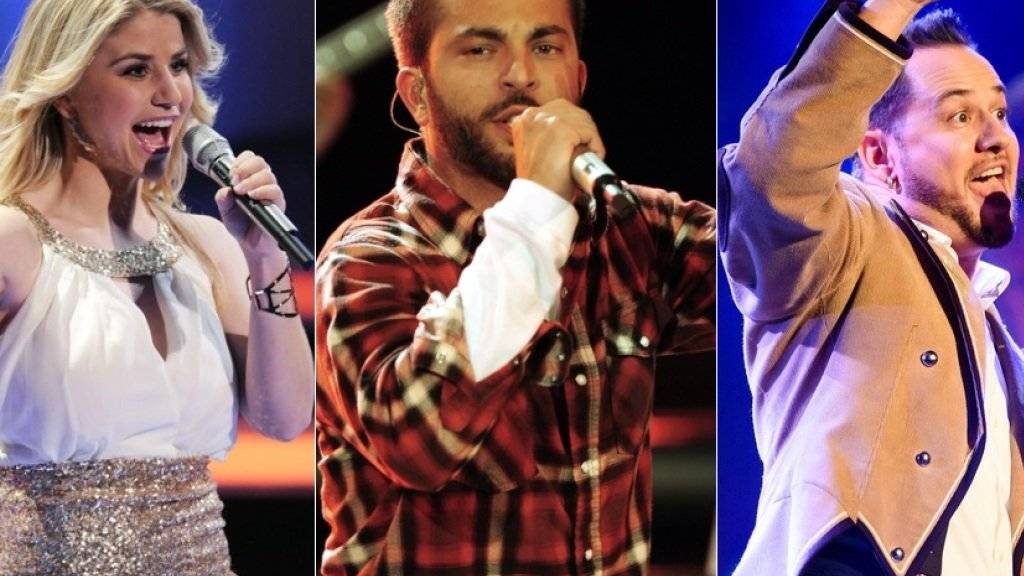 Wer kriegt den Swiss Music Award fürs beste Schweizer Album? V.l.: Beatrice Egli, Bligg oder Trauffer? (Archivbilder)