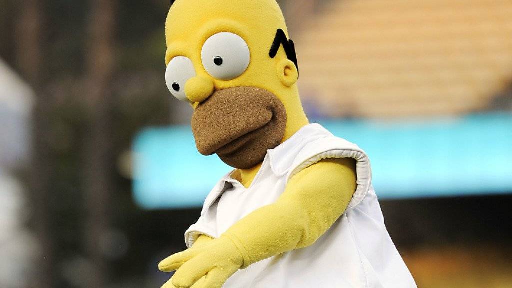 Homer Simpson - hier als Pitcher im Dodger Stadium in Los Angeles