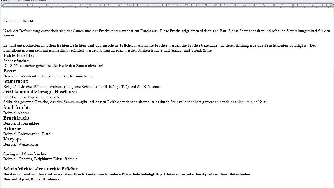 Warum eine Nuss auch eine Frucht ist