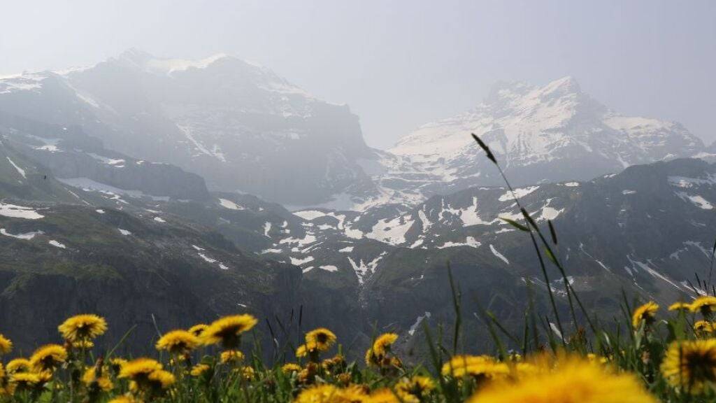 Für einmal ist nicht der Saharastaub schuld: eingetrübte Sicht in den Alpen durch die Aschewolke der Waldbrände in Kanada.