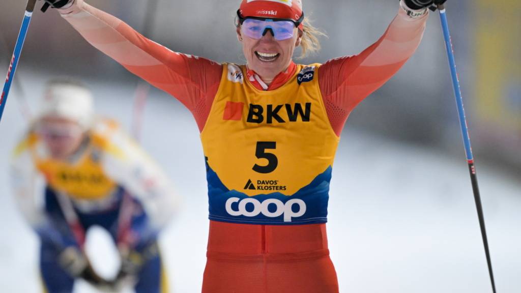 Ein 3. Platz wie ein Sieg: Nadine Fähndrich jubelt über ihr erstes Podest des Winters und blickt zuversichtlich auf die weitere Saison