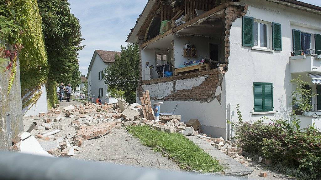 So sah das Bieler Haus nach der Explosion von August 2010 aus. (Archivbild)