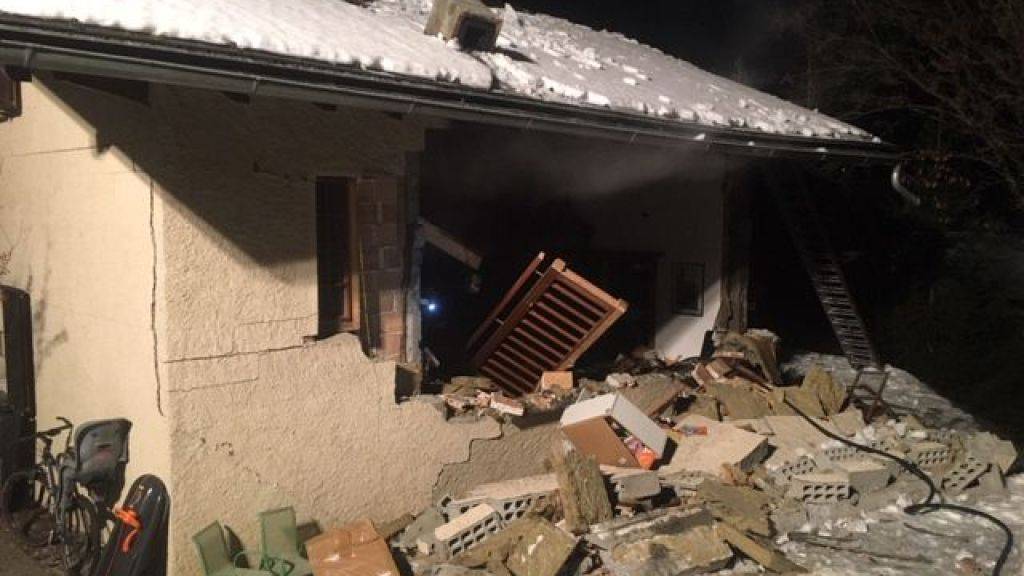 Bei der Explosion in Vollèges am 20. Januar gab es keine Verletzten, das Haus wurde jedoch stark beschädigt.