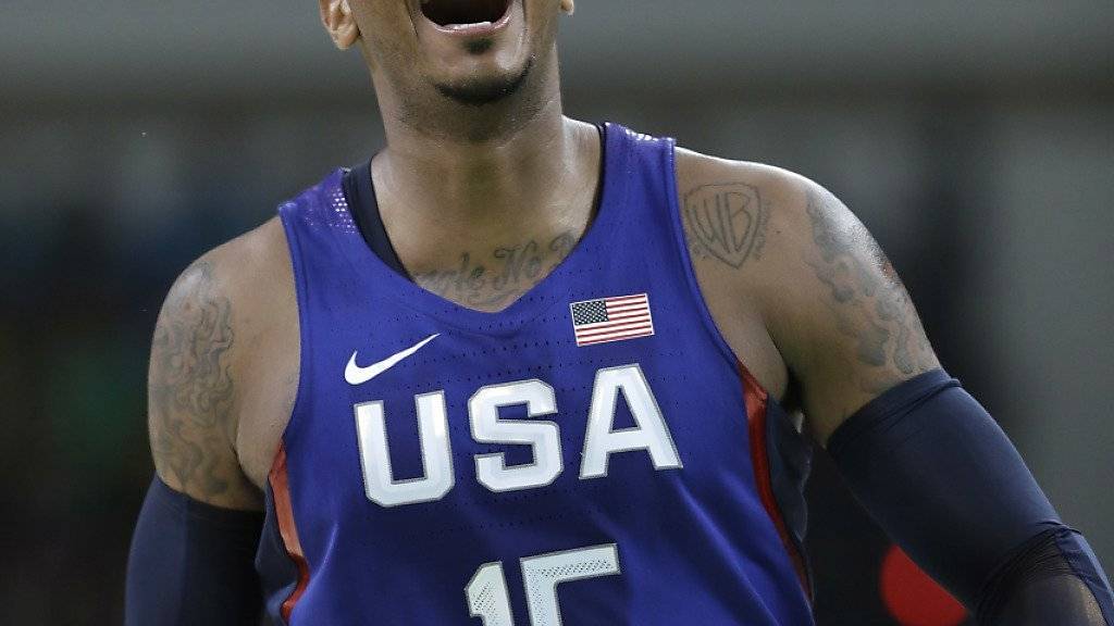 Am Ende hatte er gut lachen: Carmelo Anthony führte das amerikanische Basketball-Team zum knappen Sieg gegen Australien