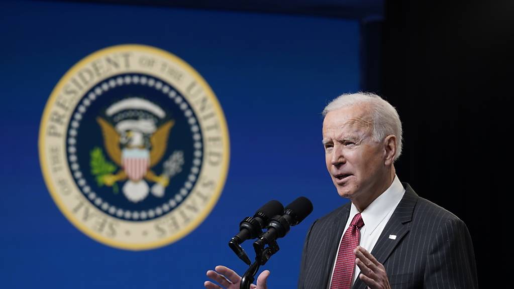 Joe Biden, Präsident der USA, spricht im South Court Auditorium im Weißen Haus. Foto: Patrick Semansky/AP/dpa
