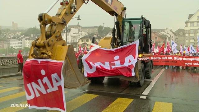 15'000 Bauarbeiter demonstrieren in Zürich