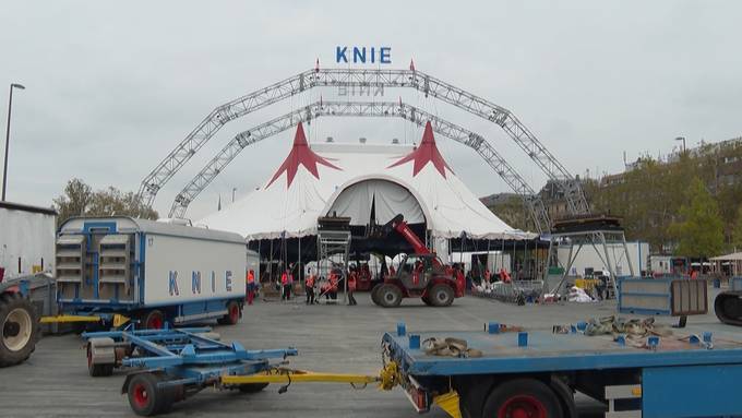 Aufwändiges Unterfangen: Der Zirkus Knie baut sein Zelt auf
