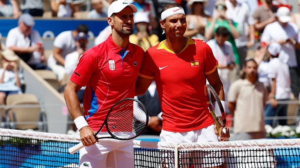 Die Zweitrundenpartie an den Sommerspielen in Paris gegen Novak Djokovic (links) war Rafael Nadals bislang letzter Einsatz im Einzel