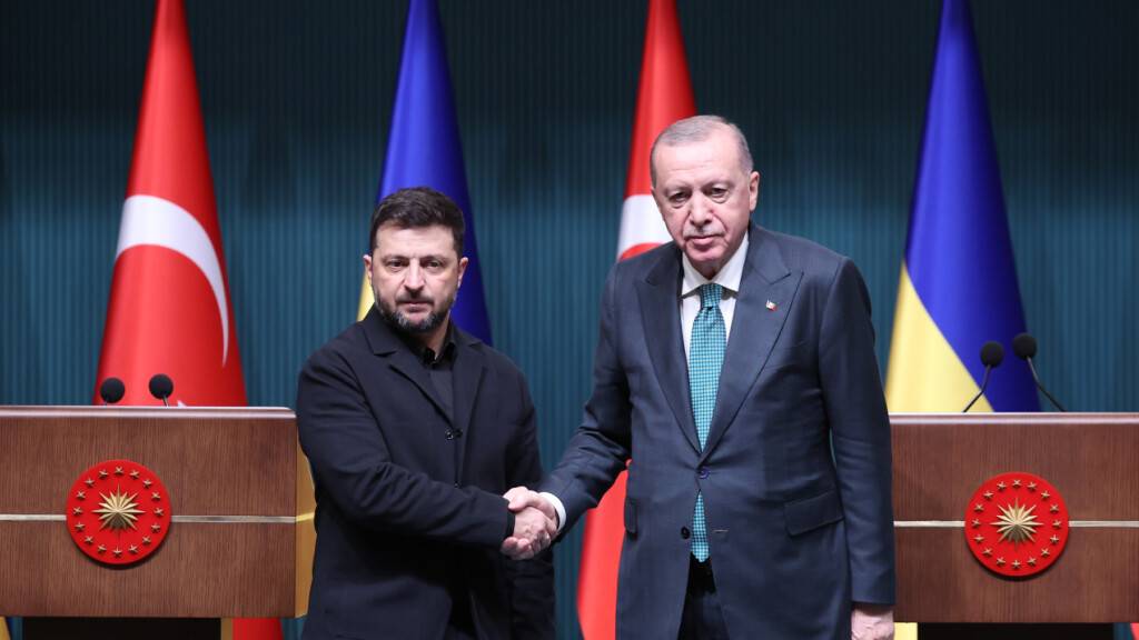 ARCHIV - Der türkische Präsident Recep Tayyip Erdogan und der ukrainische Präsident Wolodymyr Selenskyj. Foto: Yavuz Ozden/DIA Photo/dpa