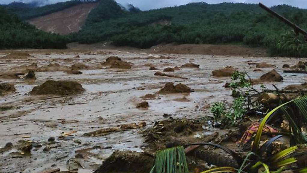 Dieses Foto zeigt am 11. April ein Erdrutschgebiet in der Provinz Leyte. 