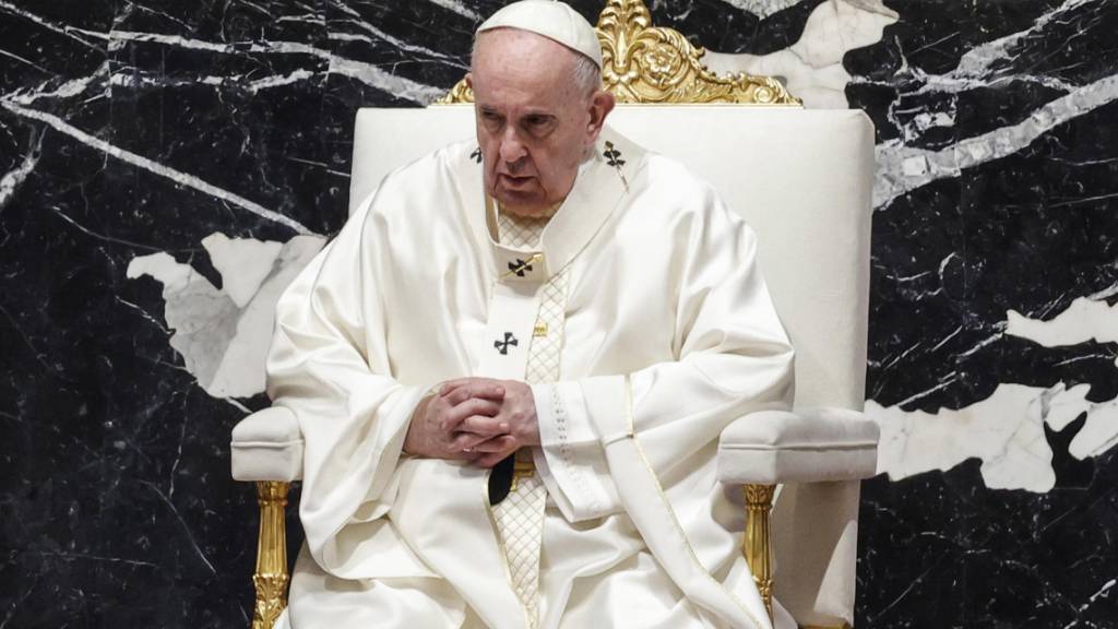 Papst Franziskus bei einer Heilige Messe im Petersdom. Foto: Giuseppe Lami/ANSA Pool/AP/dpa
