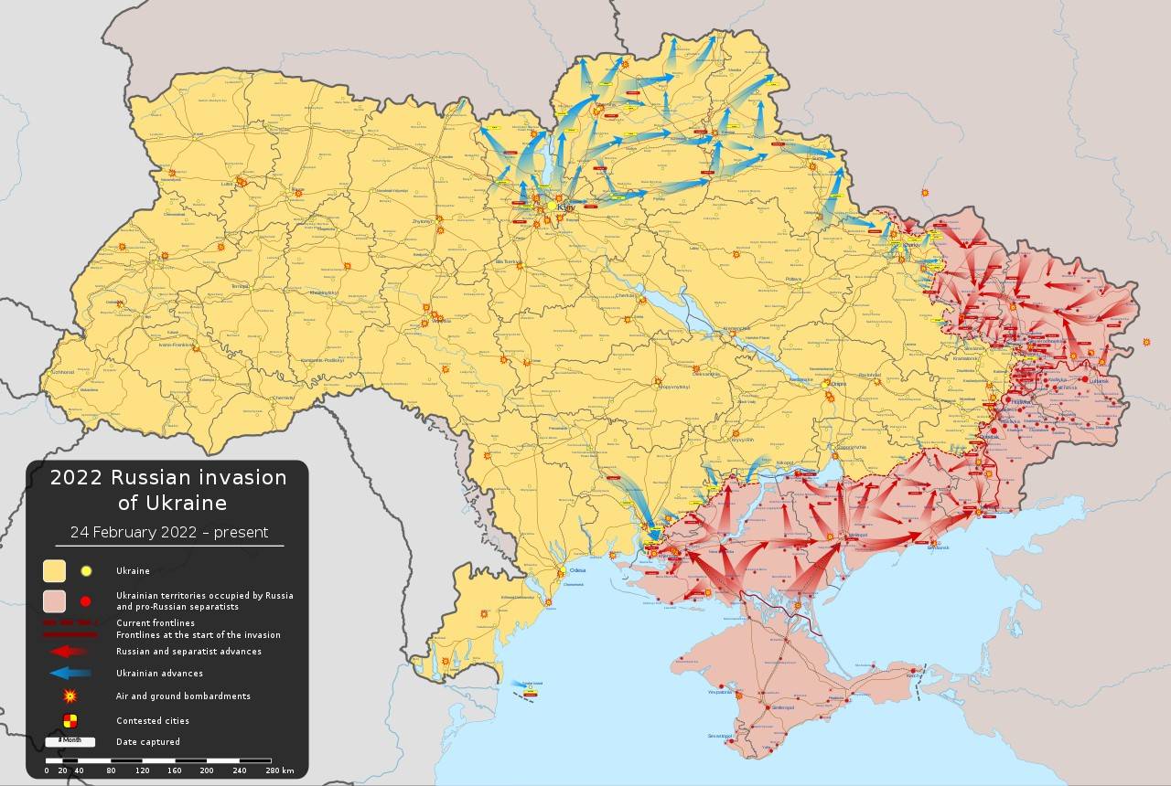 Die militärische Lage in der Ukraine am 23. August 2022.